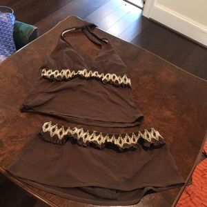Brown 2 piece tankini